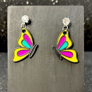 Small Colorful Butterfly Earrings